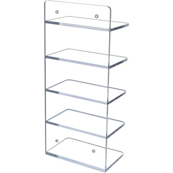 5-Tier Clear Acrylic Sunglasses Holder Rack, Wall Mounted or Tabletop Display Organizer for Eyewear, 1 Pack