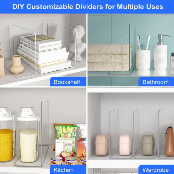 Clear Acrylic Shelf Dividers Closet Organizer, Sturdy Separators for Clothes Purses Bags Towels Home Storage Easy Install, 8 Pack, 30.5 x 30 cm