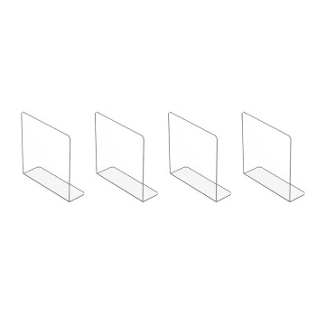 Clear Acrylic Shelf Dividers Closet Organizer, Sturdy Separators for Clothes Purses Bags Towels Home Storage Easy Install, 4 Pack, 30.5 x 30 cm