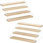 2-Pack 4-Tier Acrylic Wooden Display Stand, Clear Tiered Riser Shelf Rack Step Ladder for Cupcakes Perfumes Figures Collectibles, 30.5 cm