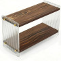 2-Tier Coffee Station Organizer, Solid Wood Mug Shelf for Coffee Bar Matcha Tea Storage, Cups Syrup Beans Stirrers, Dark Brown Wood Grain, 39.1 x 14.5 x 20.8 cm