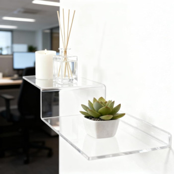 Clear Acrylic Z-Shape Wall Mount Display Shelves for Toys, Books, Plants and Photos, 2 Pack, 30.5 cm