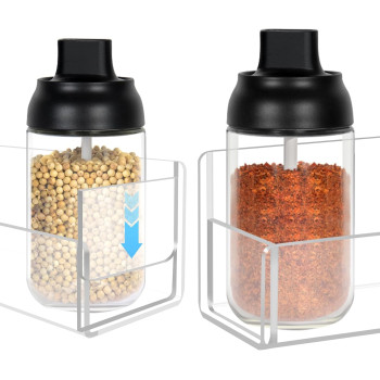 Clear Acrylic Spice Rack Wall Mount, Hanging Seasoning Shelf Holder for Cabinet Door, Cupboard or Kitchen, Adhesive or Screw, 4 Pack, 22.9 cm