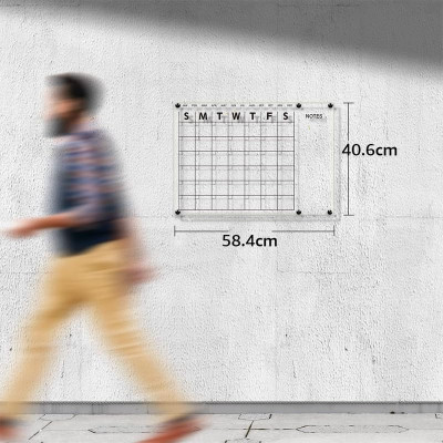 Acrylic Dry Erase Wall Calendar, Clear White Board Calendar for Home and Office, 58.4 x 40.6 cm, Clear