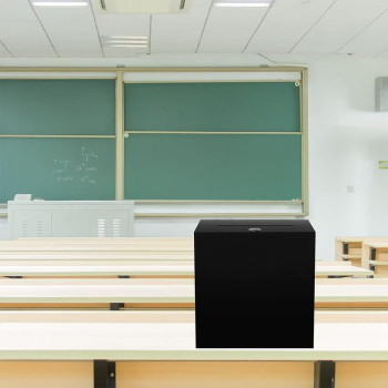 Acrylic Black Donation Box, Ballot Suggestion Box Money Storage Square Container for Voting, Charity, Ballot, Contest, Suggestions, 25.4 x 25.4 x 25.4 cm, Black