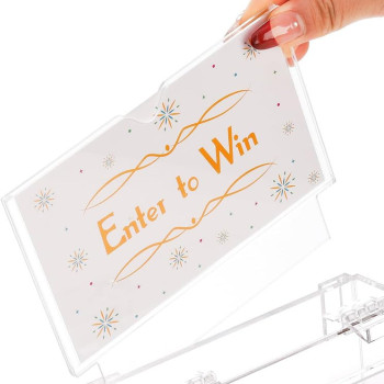 Clear Acrylic Suggestion Box with Lock Donation & Ballot Box 100pcs Raffle Tickets with Sign Holder for Charity