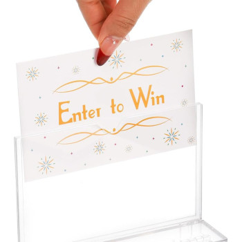 Clear Acrylic Suggestion Box with Lock Donation & Ballot Box 100pcs Raffle Tickets with Sign Holder for Charity