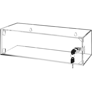 Acrylic Refrigerator Medicine Lock Box with Keys and Mounting Hardware, Wall Mount Locking Cabinet for Medicine Storage – 33 × 13 × 10.2 – Clear