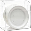 Paper Plate Dispenser, 20.3/22.9/25.4 cm Wall Mounted Acrylic Paper Plate Holder Under Cabinet, Vertical Plate Organizer, Clear