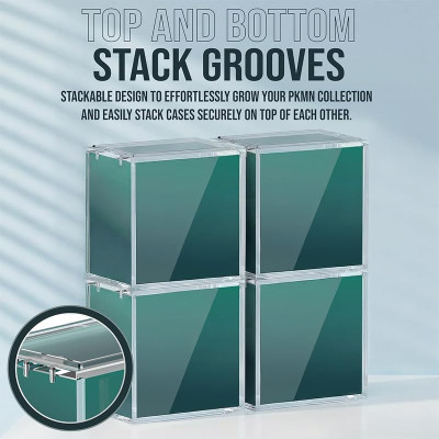 Acrylic Case Protector, Stackable, Clear – PKMN Booster Box – 8mm + 5mm – 3 Pack