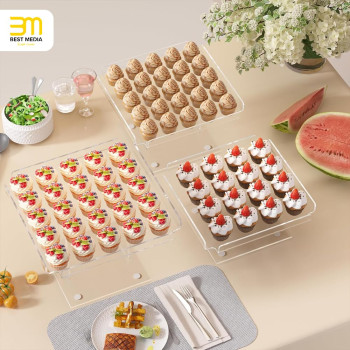 3 Tiered Serving Tray Set, 30.4 cm Acrylic Dessert Table Display Set, Cupcake Stand Buffet Risers for Wedding Birthday Party (Extra Large)