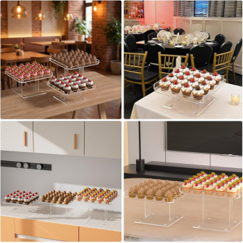 3 Tiered Serving Tray Set, 30.4 cm Acrylic Dessert Table Display Set, Cupcake Stand Buffet Risers for Wedding Birthday Party (Extra Large)