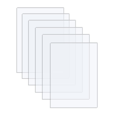 Clear Plastic Sheet Set, Panels for Picture Frames, Glass Replacement, Project Display and Painting Use, Cast Acrylic, 6 Pieces, 20.32 x 25.4 x 0.11 cm