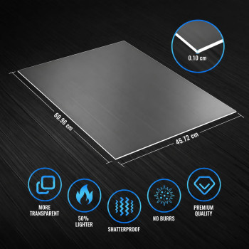 Clear Plastic Sheet Set, Panels for Picture Frames, Glass Replacement, Project Display and Painting Use, Flexible PET, 6 Pieces, 45.72 x 60.96 x 0.08 cm