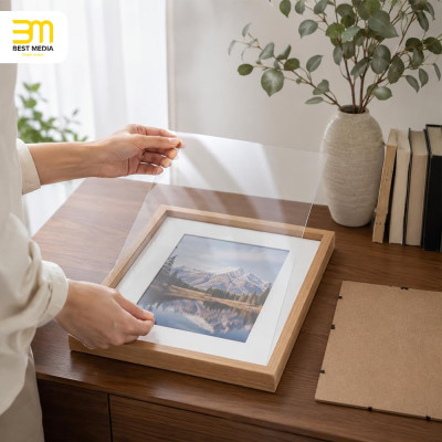 Clear Plastic Sheet Set, Panels for Picture Frames, Glass Replacement, Project Display and Painting Use, Flexible PET, 6 Pieces, 45.72 x 60.96 x 0.08 cm