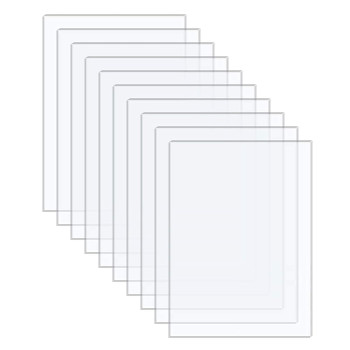 Clear Plastic Sheet Set, Panels for Picture Frames, Glass Replacement, Project Display and Painting Use, Acrylic, 10 Pieces, 17.78 x 12.7 x 0.11 cm