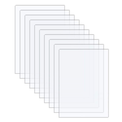 Clear Plastic Sheet Set, Panels for Picture Frames, Glass Replacement, Project Display and Painting Use, Extruded Acrylic, 10 Pieces, 20.32 x 25.4 x 0.11 cm