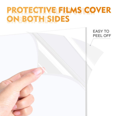 Clear Plastic Sheet Set, Panels for Picture Frames, Glass Replacement, Project Display and Painting Use, Extruded Acrylic, 10 Pieces, 20.32 x 25.4 x 0.11 cm