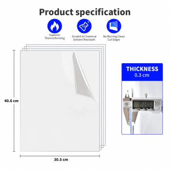 Clear PET Acrylic Sheet Set, Plastic Panels for Art Design, Craft Projects, Signs and Event Decoration Use, 2 Pack, 40.64 x 30.48 x 0.32 cm, 3 mm Thickness