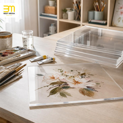 Clear PET Acrylic Sheet Set, Plastic Panels for Art Design, Craft Projects, Signs and Event Decoration Use, 2 Pack, 40.64 x 50.8 x 0.64 cm, 6 mm Thickness