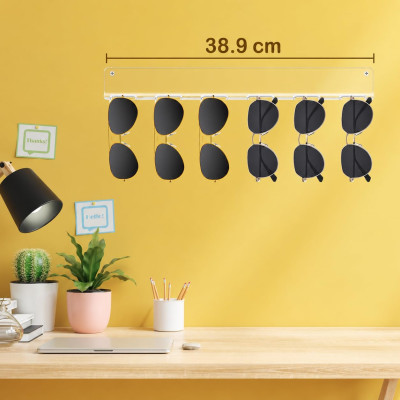 Wall Sunglass Organizer, Glasses Rack Display for Hanging Wall, Acrylic Multiple Eyeglasses Eyewear Organizer Wall 3 Pack, Clear