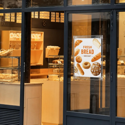 Acrylic Window Sign Holder, Clear Glass Window Wall Mount Frame with 4 Suction Cups for Store Office Restaurant Advertising Signage, 21.6 x 27.9 cm, 3 Pack