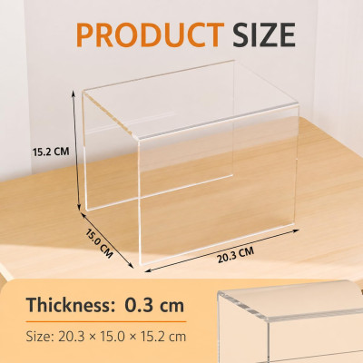 Acrylic Shelf Riser 20.3 x 15 x 15.2 cm pack of 2, Large Acrylic Risers for Desserts, Cupcake, Toys, Collectibles, Merchandises, 20.3 x 15 x 15.2 cm