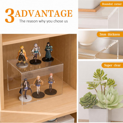Acrylic Shelf Riser 20.3 x 15 x 15.2 cm pack of 2, Large Acrylic Risers for Desserts, Cupcake, Toys, Collectibles, Merchandises, 20.3 x 15 x 15.2 cm