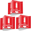 Fire Extinguisher Sign, Fire Extinguisher with Down Arrow, 3 Pack 15.2 x 20.3 cm V, Shaped Acrylic Plastic, 4 Pre, Drilled Holes, Includes Matching Screws, Use for Home Office, Business