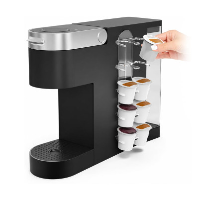 Acrylic Coffee Pod Capsule Holder, K Cup Organizer for Coffee Machines, Space Saving Stand for Small Countertops, Holds 10 Capsules, Easy Installation, 1 Pack