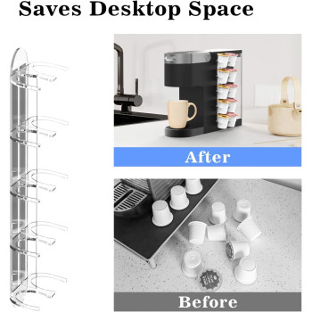 Acrylic Coffee Pod Capsule Holder, K Cup Organizer for Coffee Machines, Space Saving Stand for Small Countertops, Holds 10 Capsules, Easy Installation, 1 Pack