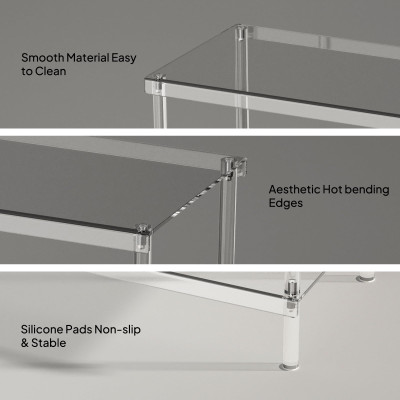 5-Tier Clear Acrylic Shoe Rack, Modern Freestanding Sneaker Storage Shelf for Entryway Closet, Durable Minimalist Heels Display Organizer for Home, 65L x 30W x 92.5H cm