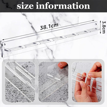5 Pack Wall Mount Sunglasses Organizer, Clear Acrylic Hanging Eyeglass Holder and Display Rack, Modern Storage Hanger for Eyewear and Accessories in Entryway or Closet
