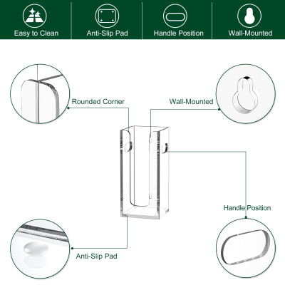Clear Acrylic Coffee Cup Dispenser with Handles, 1 Compartment Countertop or Wall Mounted Organizer for Hot and Cold Drink Cups and Lids - Transparent