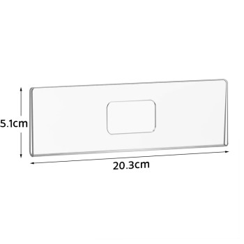 12-Piece Clear Acrylic Name Plate Holders, 20 x 5 cm Horizontal Slanted Sign Holders for Desk, Office, Reception, Classroom, Door Sign Display, Business, Events, or Home Use - Flat Back