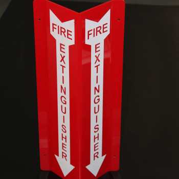 “Fire Extinguisher” Projecting Sign, Fire Extinguisher with Arrow | 15*45cm Polished Acrylic