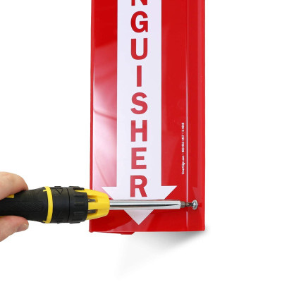 “Fire Extinguisher” Projecting Sign, Fire Extinguisher with Arrow | 15*45cm Polished Acrylic