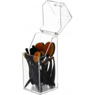 منظم لفرش المكياج من الأكريليك الشفاف، مقاوم للغبار