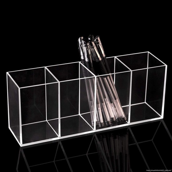 Clear Acrylic Makeup Organiser , Cosmetic Display Case, Storage Holder Makeup Box (4 compartments)