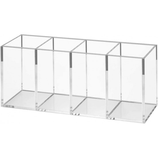 Clear Acrylic Makeup Organiser , Cosmetic Display Case, Storage Holder Makeup Box (4 compartments)
