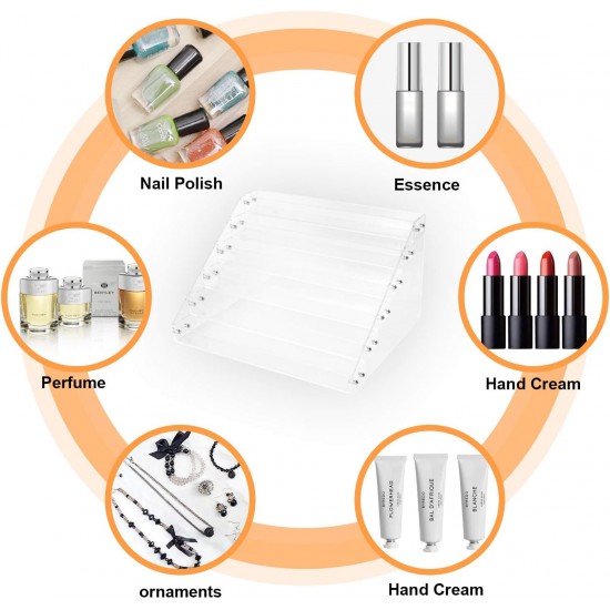 Clear Acrylic Display Rack For Nail Polish, Nail Polish Organiser Storage Rack Shelf Holds up to 96 Bottles (6 Tiers)