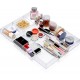 Clear Acrylic Drawer Organizer 2 Pieces 6 Section, Desk Organizer with Dividers 3 Section, Makeup Organizer Drawers Storage