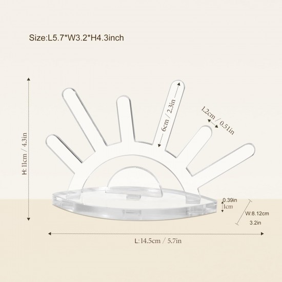 Ring Holder, Clear Acrylic 6 Rod Ring Display Stand and Necklace Bracelets Jewelry Organizer for Room decorations and Store event displays