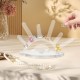 Ring Holder, Clear Acrylic 6 Rod Ring Display Stand and Necklace Bracelets Jewelry Organizer for Room decorations and Store event displays
