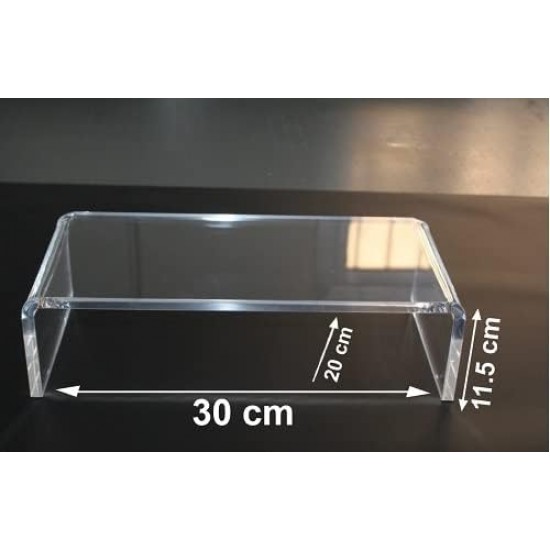 Clear Acrylic Monitor Stand 12mm thickness,(30x20x11 cm) Computer Monitor Riser for Laptop, TV, Stand Riser for Home,Office