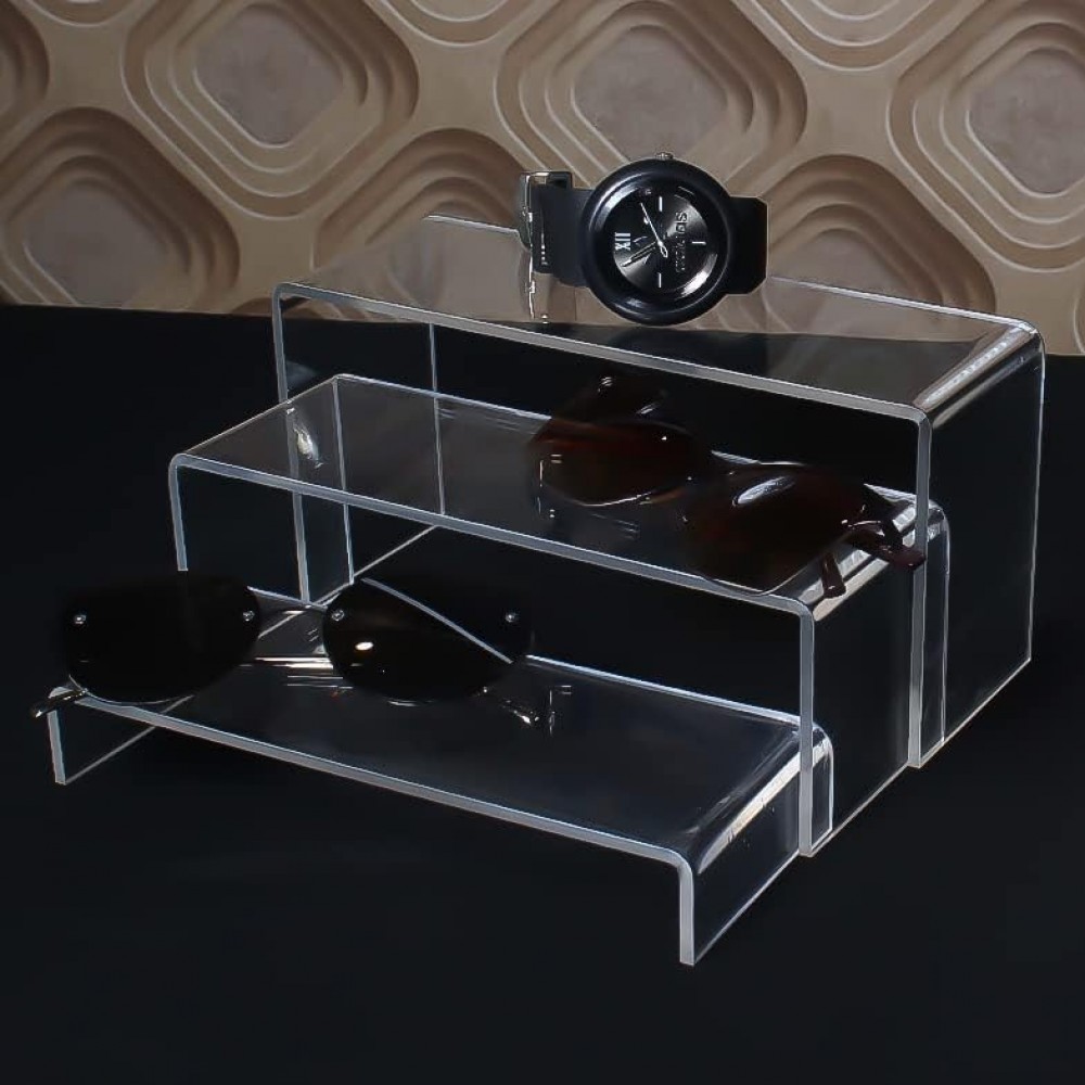 Acrylic Display Riser 3 units (21x22x23.5cm) 4mm Thickness, Lightweight ...