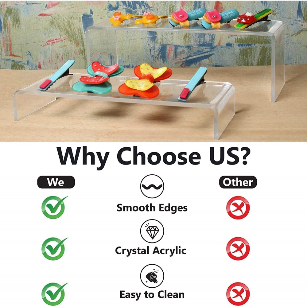 Acrylic Display Riser 3 units (21x22x23.5cm) 4mm Thickness, Lightweight ...