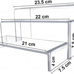 Acrylic Display Riser 3 units (21x22x23.5cm) 4mm Thickness, Lightweight & Transparent , polished edges ,in Different Sizes- Ideal for Trophies, Showpieces, Cupcake Holder & Candy Bar