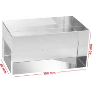 Clear Polished Acrylic Cube Display Case, Solid Acrylic Display Block, Jewelry Ring Acrylic Holder Display, Collection Showcase(2x2x4)