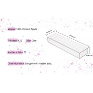 Clear Acrylic Long Rectangular Flower Vase (40x10x6cm), Floral Arrangements Decorative Centerpiece for Wedding Dining Table Vase for Home Decoration